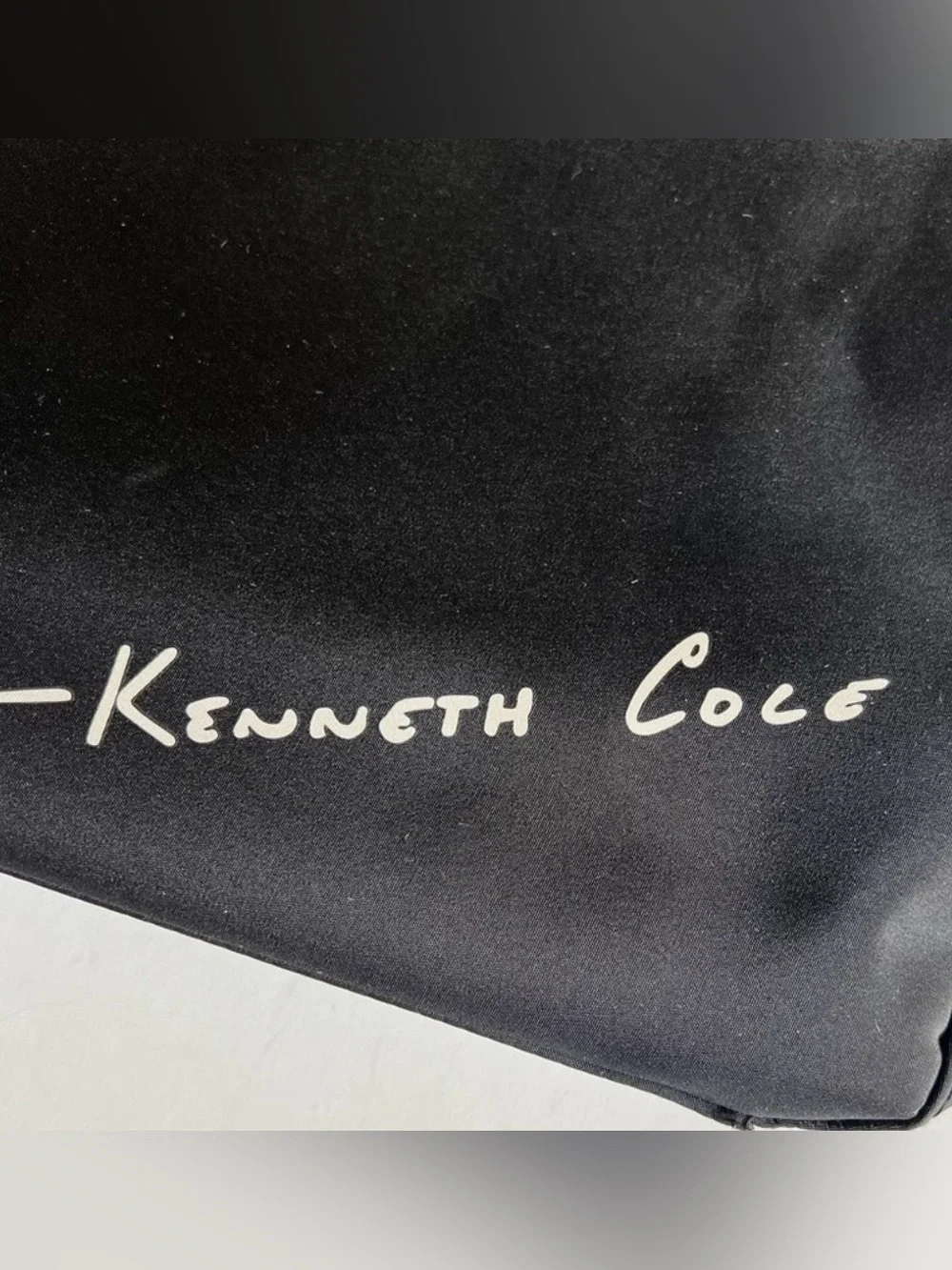 Kenneth Cole Black Nylon Tote with Signature Script, EUC,  12” H x 12”W